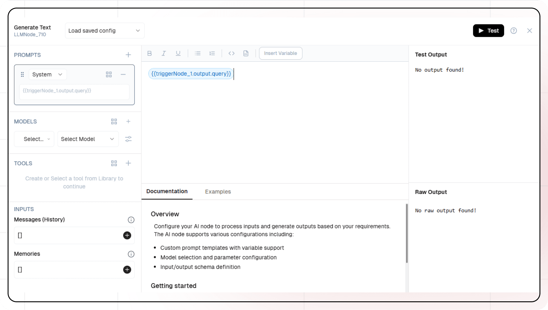 Node Text Gen Config
